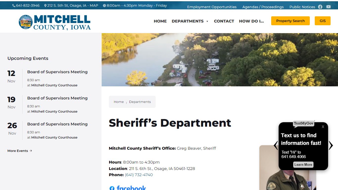 Sheriff’s Department – Mitchell County, IA